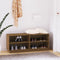 vidaXL - Schoenenkast - 110x34x45 - cm - massief - grenenhout - honingbruin