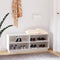 vidaXL - Schoenenkast - 110x34x45 - cm - massief - grenenhout - wit