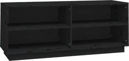 vidaXL - Schoenenkast - 110x34x45 - cm - massief - grenenhout - zwart