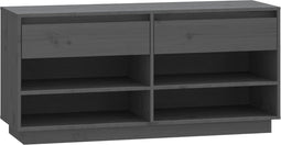 vidaXL - Schoenenkast - 110x34x52 - cm - massief - grenenhout - grijs