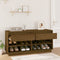 vidaXL - Schoenenkast - 110x34x52 - cm - massief - grenenhout - honingbruin