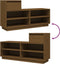 vidaXL - Schoenenkast - 110x34x61 - cm - massief - grenenhout - honingbruin