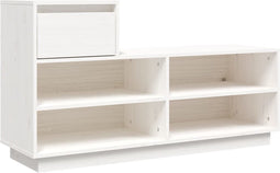 vidaXL - Schoenenkast - 110x34x61 - cm - massief - grenenhout - wit