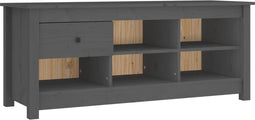 vidaXL - Schoenenkast - 110x38x45,5 - cm - massief - grenenhout - grijs