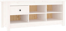 vidaXL - Schoenenkast - 110x38x45,5 - cm - massief - grenenhout - wit