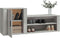 vidaXL - Schoenenkast - 130x35x54 - cm - bewerkt - hout - betongrijs