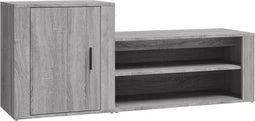 vidaXL - Schoenenkast - 130x35x54 - cm - bewerkt - hout - grijs - sonoma