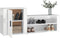 vidaXL - Schoenenkast - 130x35x54 - cm - bewerkt - hout - hoogglans - wit