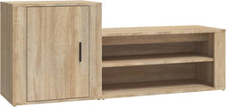 vidaXL - Schoenenkast - 130x35x54 - cm - bewerkt - hout - sonoma - eikenkleurig