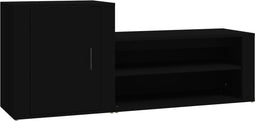 vidaXL - Schoenenkast - 130x35x54 - cm - bewerkt - hout - zwart