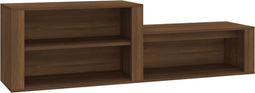 vidaXL - Schoenenkast - 150x35x45 - cm - bewerkt - hout - bruin - eikenkleur