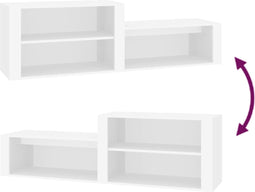 vidaXL - Schoenenkast - 150x35x45 - cm - bewerkt - hout - gerookt - eikenkleurig