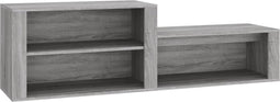 vidaXL - Schoenenkast - 150x35x45 - cm - bewerkt - hout - grijs - sonoma
