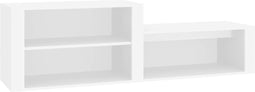 vidaXL - Schoenenkast - 150x35x45 - cm - bewerkt - hout - wit