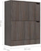 vidaXL - Schoenenkast - 2 - deuren - 59x24x74 - cm - bewerkt - hout - sonoma - eiken
