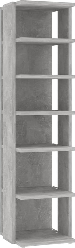 vidaXL - Schoenenkast - 27,5x27x102 - cm - bewerkt - hout - betongrijs