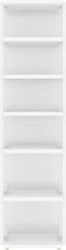 vidaXL - Schoenenkast - 27,5x27x102 - cm - bewerkt - hout - hoogglans - wit