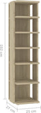 vidaXL - Schoenenkast - 27,5x27x102 - cm - bewerkt - hout - sonoma - eikenkleurig