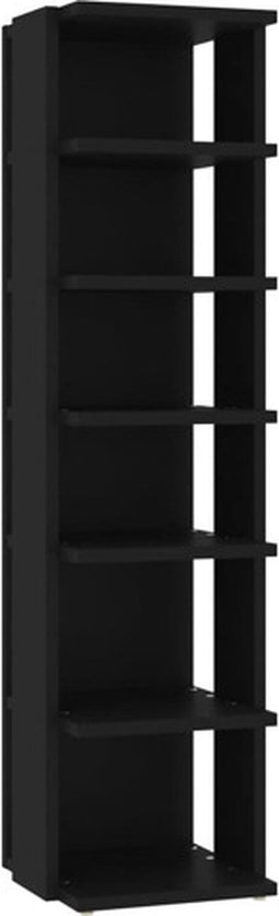 vidaXL - Schoenenkast - 27,5x27x102 - cm - bewerkt - hout - zwart