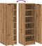 vidaXL - Schoenenkast - 29,5x35x100,5 - cm - bewerkt - hout - artisanaal - eiken