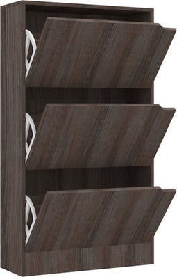 vidaXL - Schoenenkast - 3 - deuren - 59x24x105 - cm - bewerkt - hout - sonoma - eiken