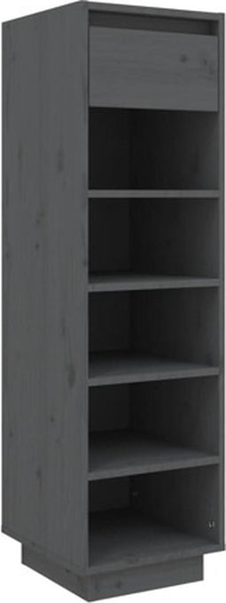 vidaXL - Schoenenkast - 30x34x105 - cm - massief - grenenhout - grijs