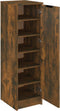 vidaXL - Schoenenkast - 30x35x100 - cm - bewerkt - hout - gerookt - eikenkleurig