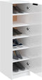 vidaXL - Schoenenkast - 30x35x100 - cm - bewerkt - hout - hoogglans - wit
