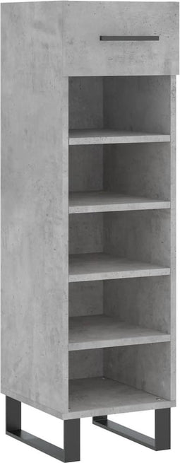 vidaXL - Schoenenkast - 30x35x105 - cm - bewerkt - hout - betongrijs