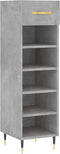 vidaXL - Schoenenkast - 30x35x105 - cm - bewerkt - hout - betongrijs