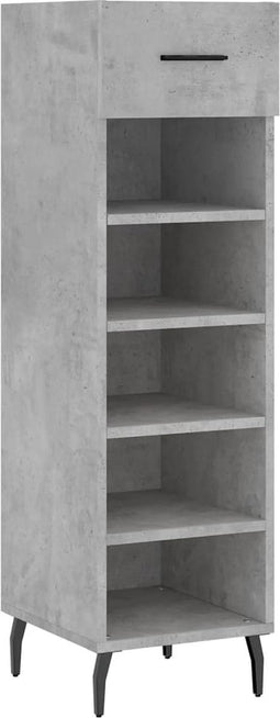 vidaXL - Schoenenkast - 30x35x105 - cm - bewerkt - hout - betongrijs