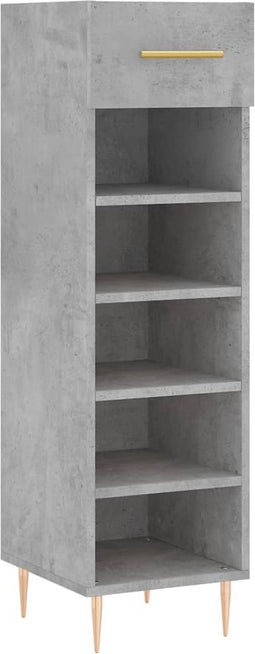 vidaXL - Schoenenkast - 30x35x105 - cm - bewerkt - hout - betongrijs