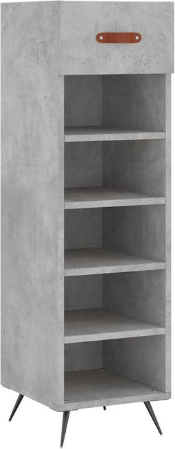 vidaXL - Schoenenkast - 30x35x105 - cm - bewerkt - hout - betongrijs