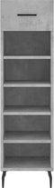 vidaXL - Schoenenkast - 30x35x105 - cm - bewerkt - hout - betongrijs