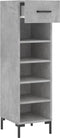 vidaXL - Schoenenkast - 30x35x105 - cm - bewerkt - hout - betongrijs