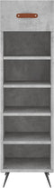 vidaXL - Schoenenkast - 30x35x105 - cm - bewerkt - hout - betongrijs
