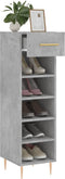 vidaXL - Schoenenkast - 30x35x105 - cm - bewerkt - hout - betongrijs