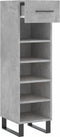 vidaXL - Schoenenkast - 30x35x105 - cm - bewerkt - hout - betongrijs