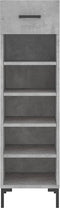 vidaXL - Schoenenkast - 30x35x105 - cm - bewerkt - hout - betongrijs