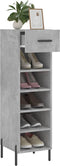 vidaXL - Schoenenkast - 30x35x105 - cm - bewerkt - hout - betongrijs