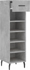 vidaXL - Schoenenkast - 30x35x105 - cm - bewerkt - hout - betongrijs