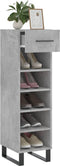 vidaXL - Schoenenkast - 30x35x105 - cm - bewerkt - hout - betongrijs