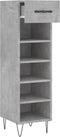vidaXL - Schoenenkast - 30x35x105 - cm - bewerkt - hout - betongrijs