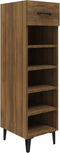 vidaXL - Schoenenkast - 30x35x105 - cm - bewerkt - hout - bruin - eikenkleur