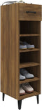 vidaXL - Schoenenkast - 30x35x105 - cm - bewerkt - hout - bruin - eikenkleur