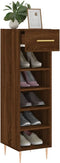 vidaXL - Schoenenkast - 30x35x105 - cm - bewerkt - hout - bruin - eikenkleur