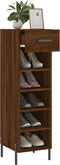 vidaXL - Schoenenkast - 30x35x105 - cm - bewerkt - hout - bruin - eikenkleur