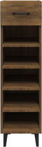 vidaXL - Schoenenkast - 30x35x105 - cm - bewerkt - hout - bruin - eikenkleur