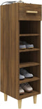 vidaXL - Schoenenkast - 30x35x105 - cm - bewerkt - hout - bruin - eikenkleur