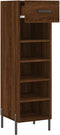 vidaXL - Schoenenkast - 30x35x105 - cm - bewerkt - hout - bruin - eikenkleur